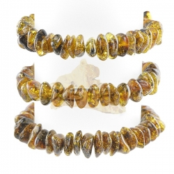 Green chips style amber bracelet
